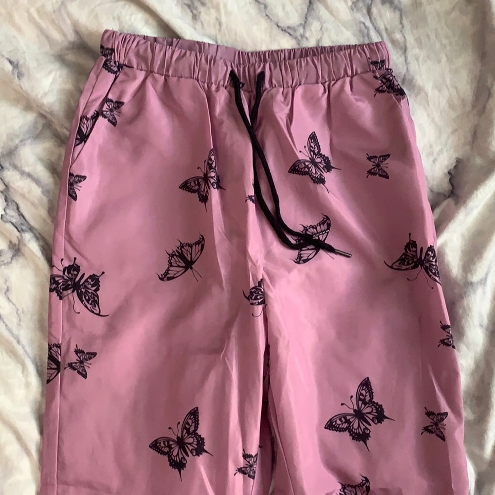 Purple butterfly joggers